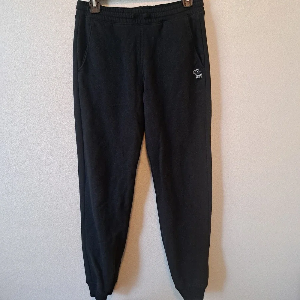 Abercrombie Kids A&F Essentials Black Fleece Jogger Sweatpants Size 15/16 XL